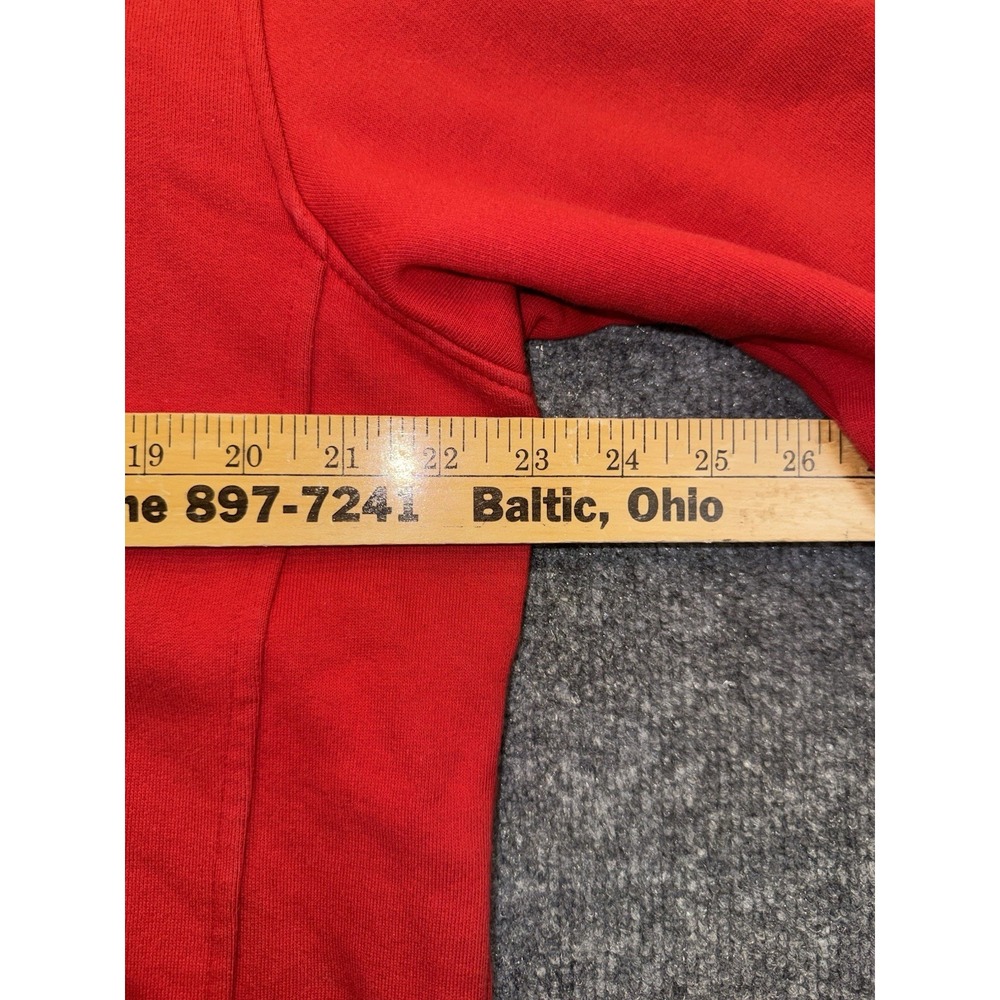 Adidas Hoodie Men's Size Large Red Pullover Fleece Logo Sweatshirt - Picture 9 of 11